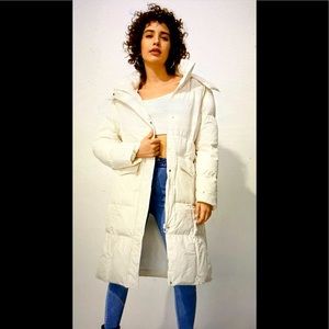 BRAND NEW WOMEN’S BEIGE Flap Pocket Zipper HOODED PUFFER Coat By SHEIN